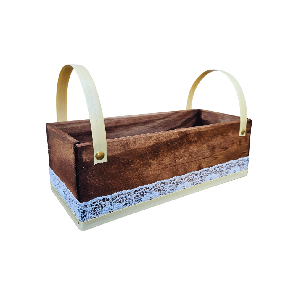 CAIXA FLORATTA MINI LUXO MARROM/MARFIM