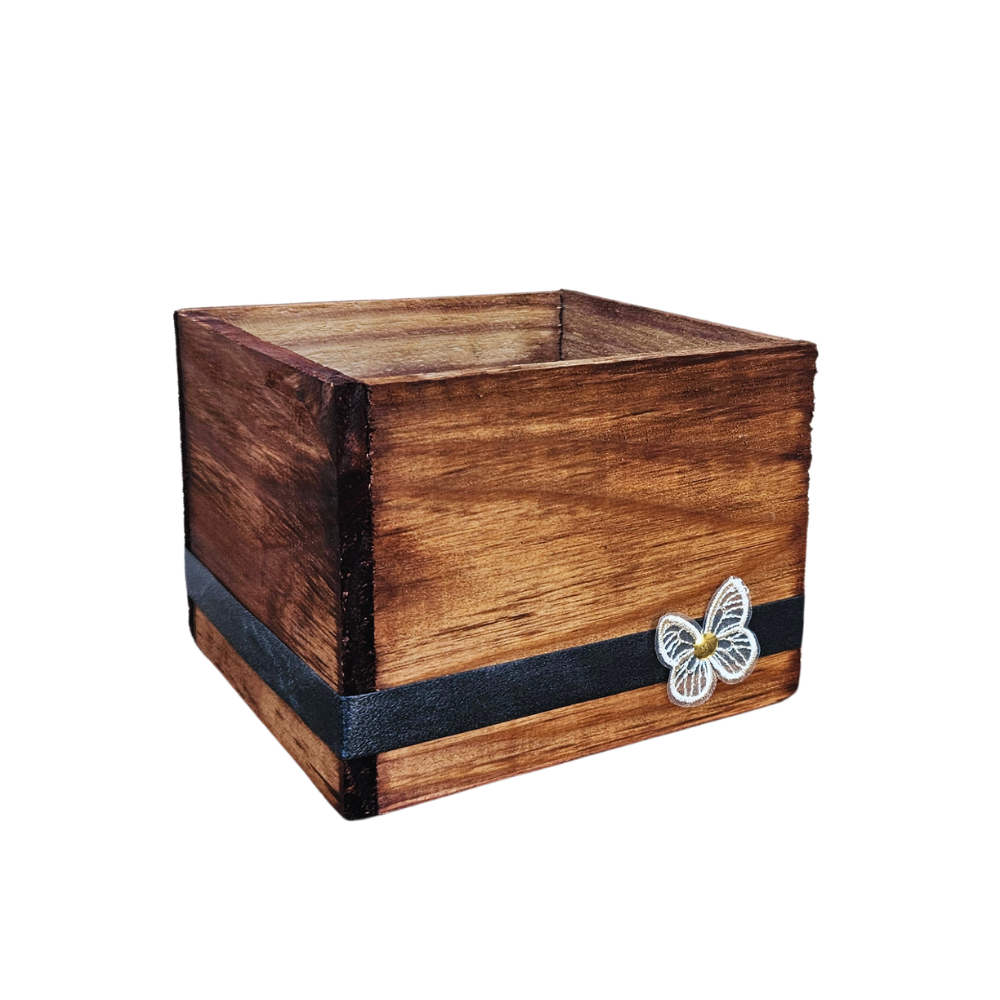 PORTA CRISANTEMO QD BUTTERFLY MARROM/PRT