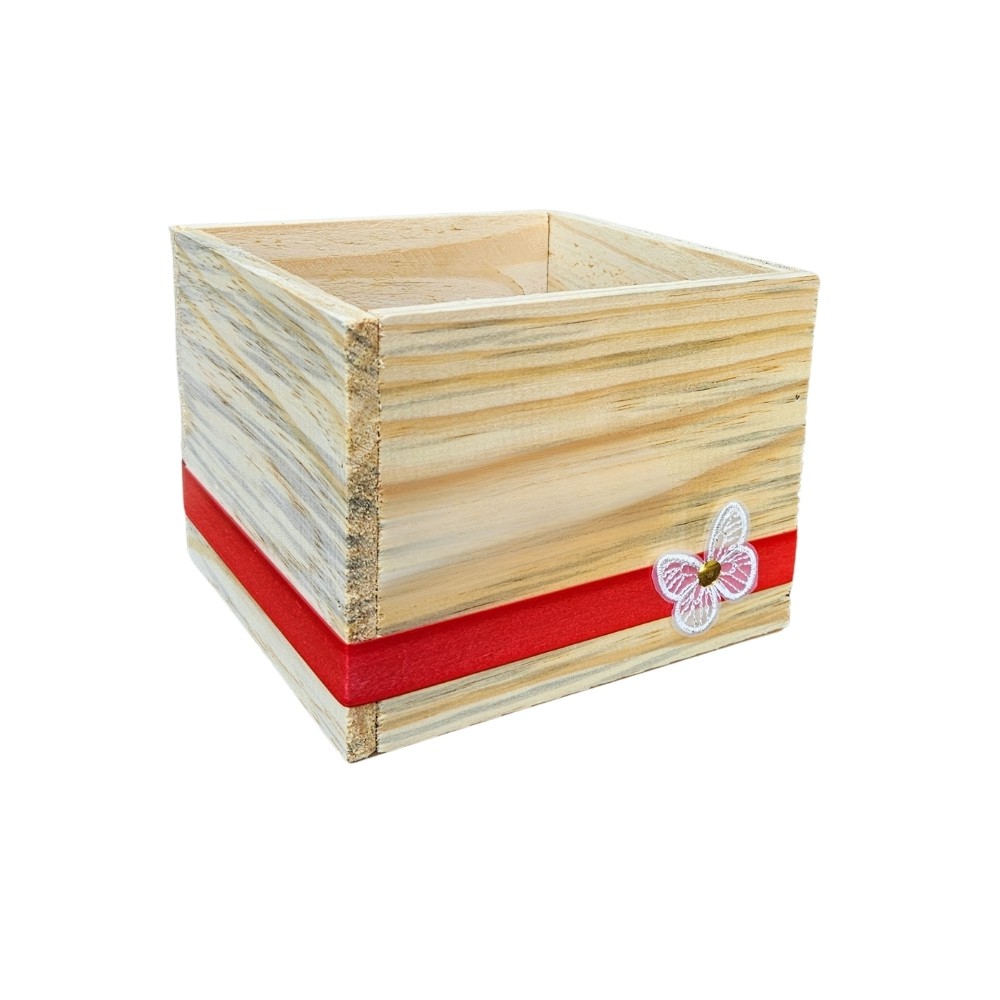 PORTA CRISANTEMO QD BUTTERFLY NAT/VERMEL