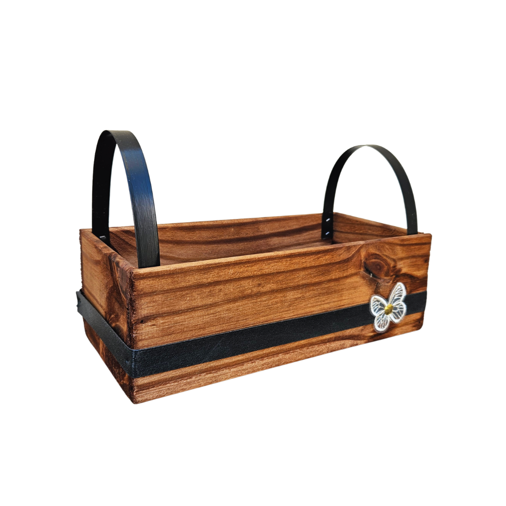 CAIXA FLORATTA MINI BUTTERFLY MARROM/PRT