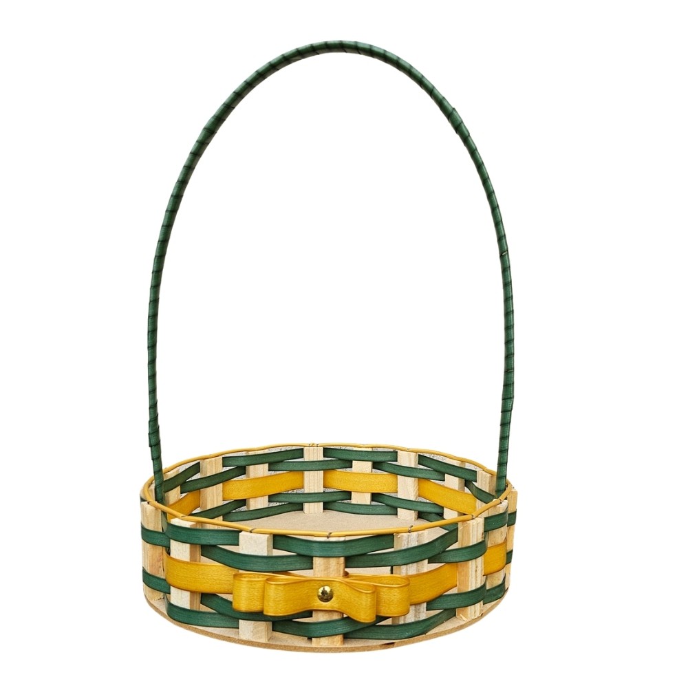 CESTA RD MD RATTAN LACO VERDE/OURO