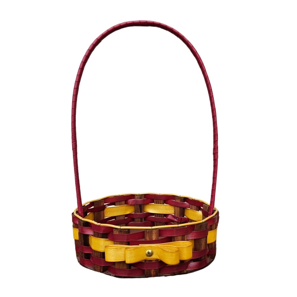 CESTA RD PQ RATTAN LACO VINHO/OURO