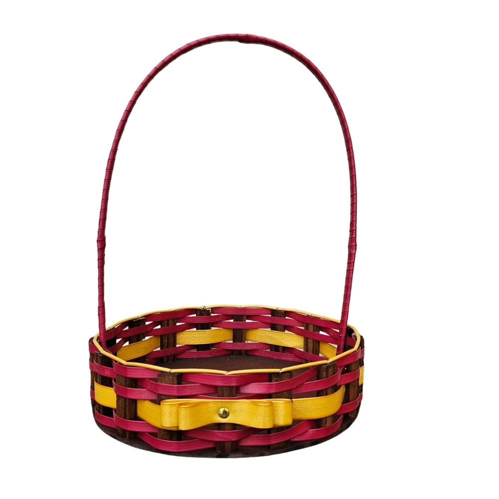 CESTA RD MD RATTAN LACO VINHO/OURO