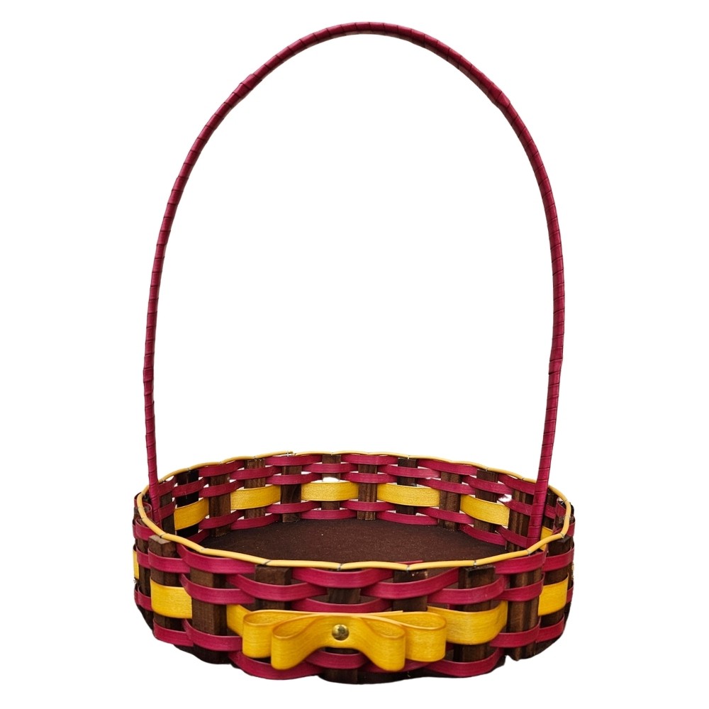 CESTA RD GR RATTAN LACO VINHO/OURO