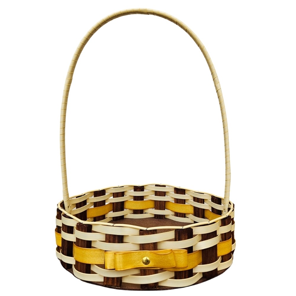 CESTA RD MD RATTAN LACO MARFIM/OURO