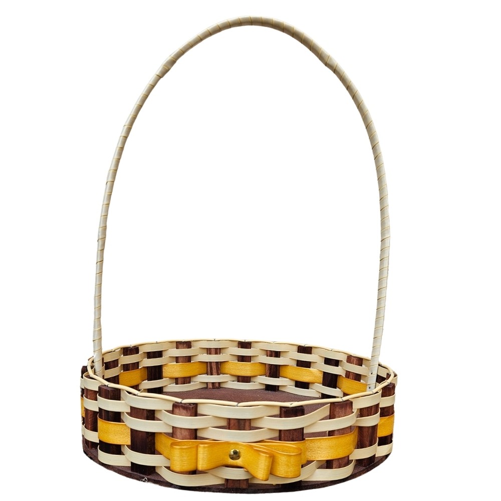 CESTA RD GR RATTAN LACO MARFIM/OURO