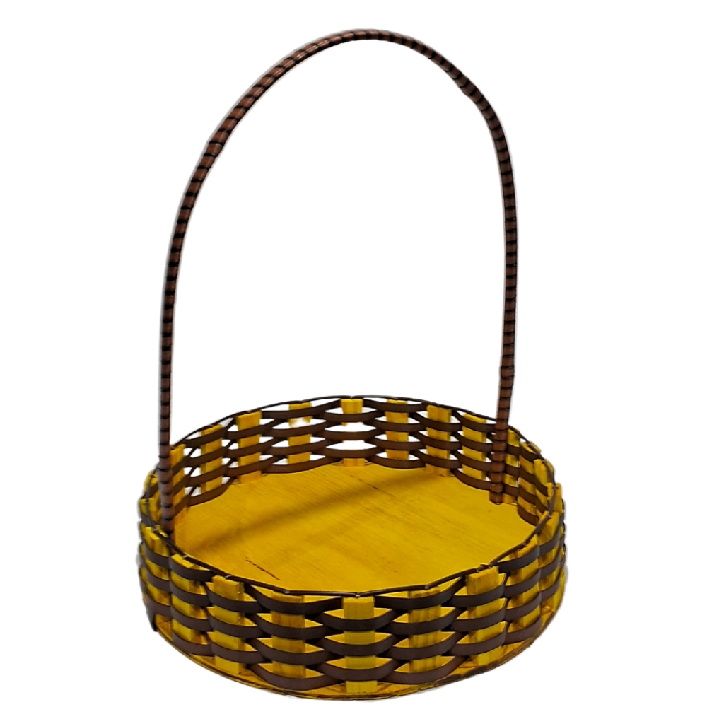 CESTA RD GR RATTAN AMARELO