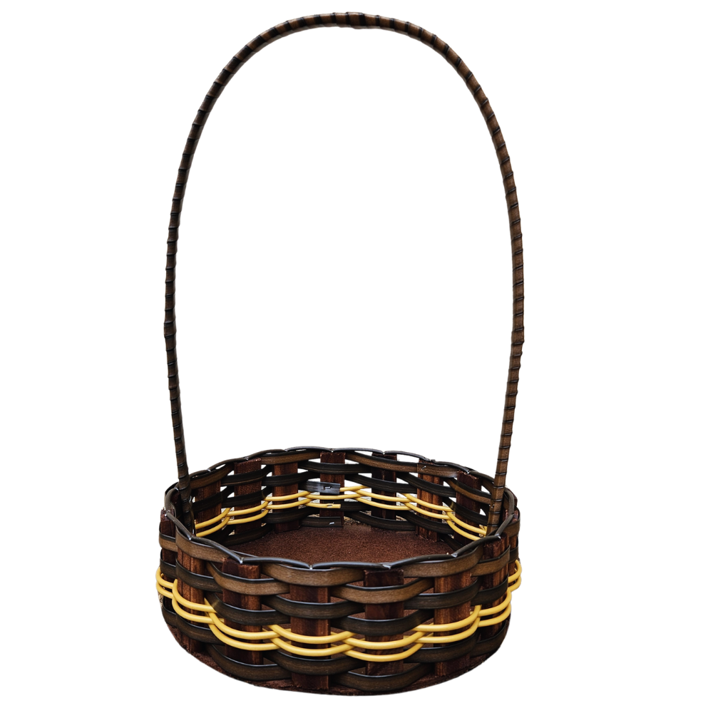 CESTA RD PQ RATTAN ARGILA/OURO