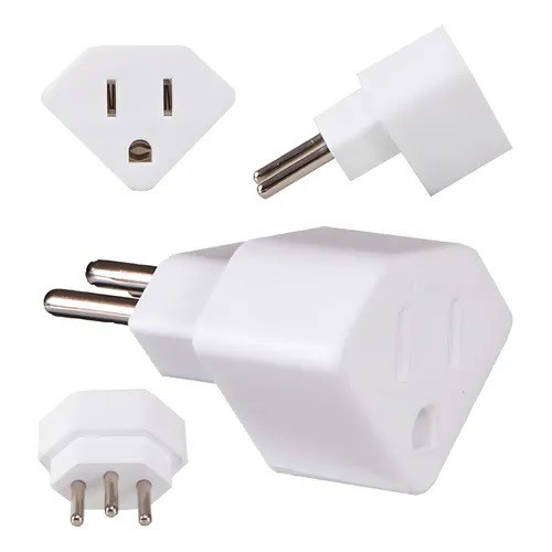 Pino Adaptador Branco para Tomada 2P+T de 10A MarGirius