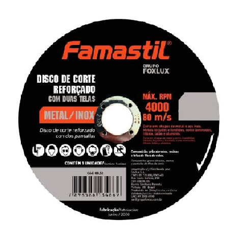 Disco Corte 4.1/2" Metalinox Famastil