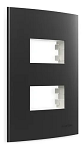 PLACA 4X2 2 POSTOS HORIZ SEP GRAFITE MG