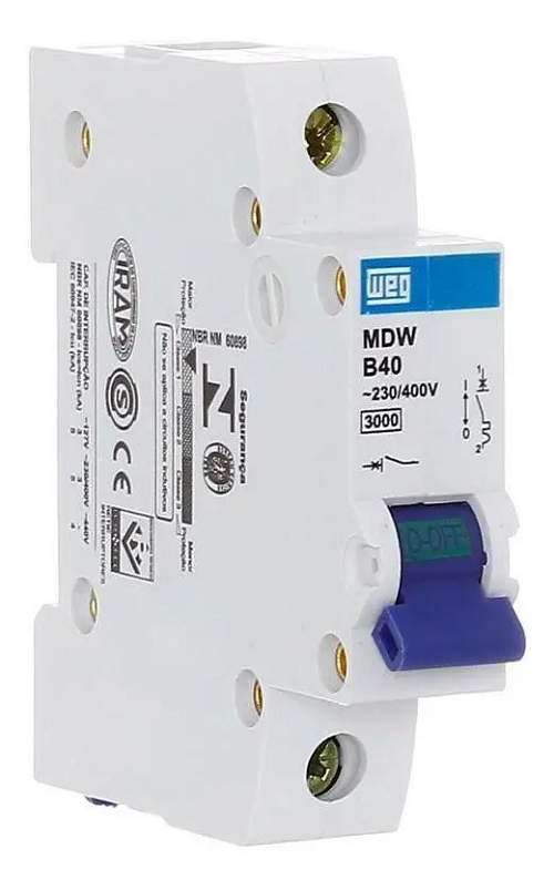 Disjuntor Din Unipolar 40 Amp MDWC