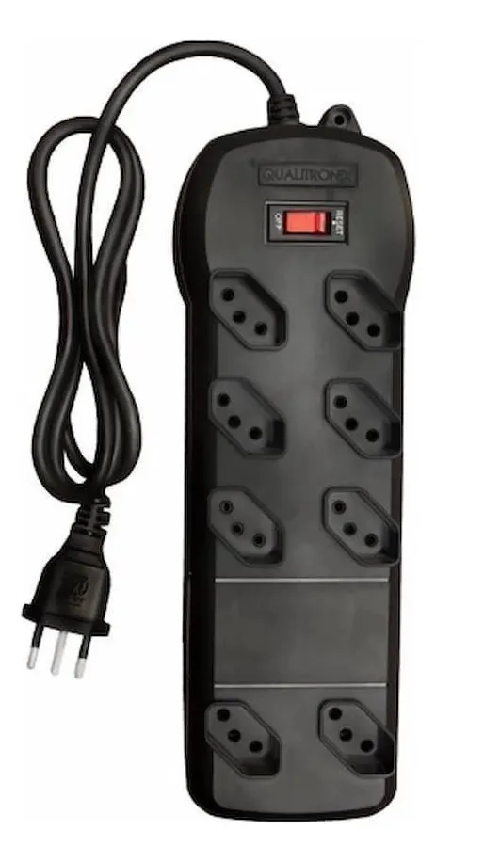 Filtro De Linha  8 Tomadas  Qualitronix Cor Preto