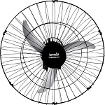 Ventilador Parede 60cm PT Tufão  Bivolt.