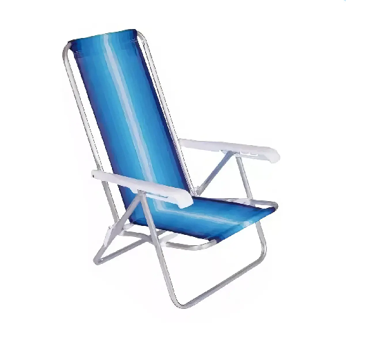 Cadeira De Praia Portátil Mor Alumínio Reclinável