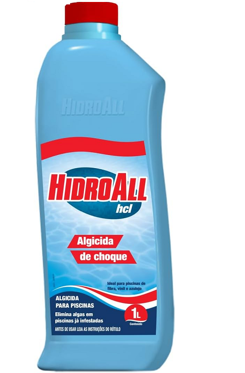 Piscinas  Algicida De Choque P/ Hcl 1 Lt Hidroall