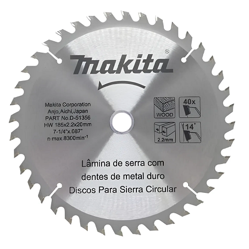 Disco Serra Videa 7.1/4 Mad. 40D Makita