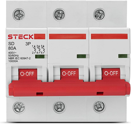 Disjuntor Din  Tripolar 80 A 220 Stec PA