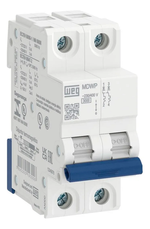 Disjuntor Din Bipolar 10 Amp MDWP