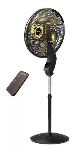 Ventilador De Coluna Mallory  Preto E Dourado 40cm 127 Volts