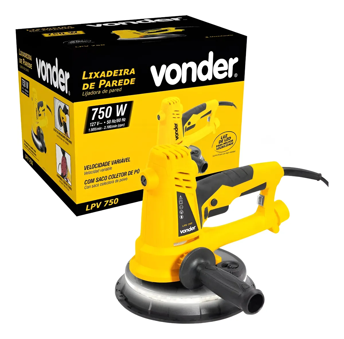 Lixadeira De Parede Com Led - LPV 750 - Vonder 127V