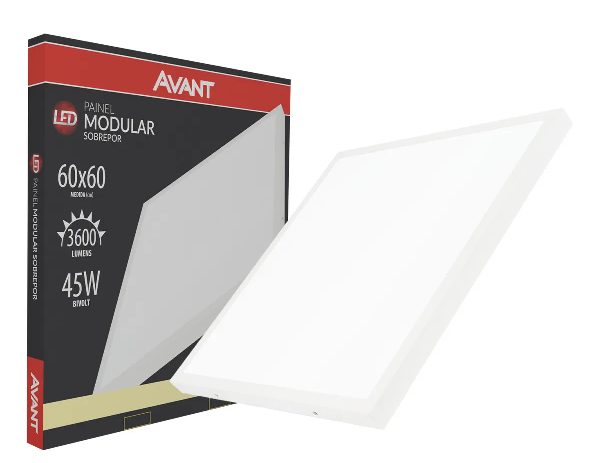 Painel Led Sob 45W Quadrado 60X60 4000K Avant