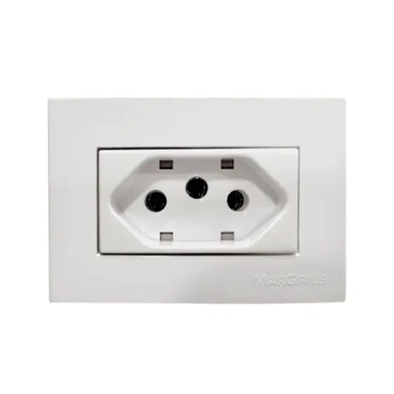 Conjunto Tomada Embutir Móvel  20A Branco Sleek