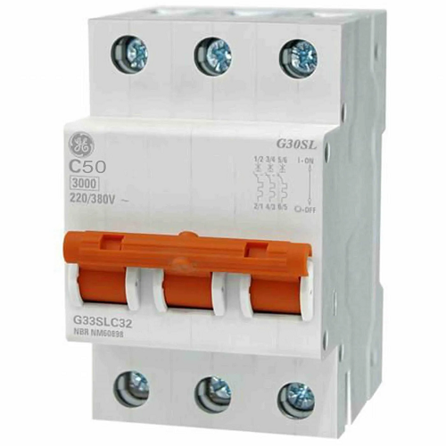 Disjuntor Din  Tripolar 50 Amp GE