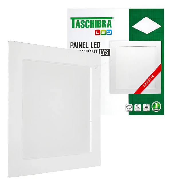 Painel Led Emb  18W Quadrado 3000K Taschibra