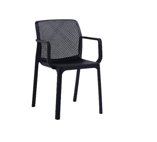 Cadeira Prolipopileno C/Braço Preto