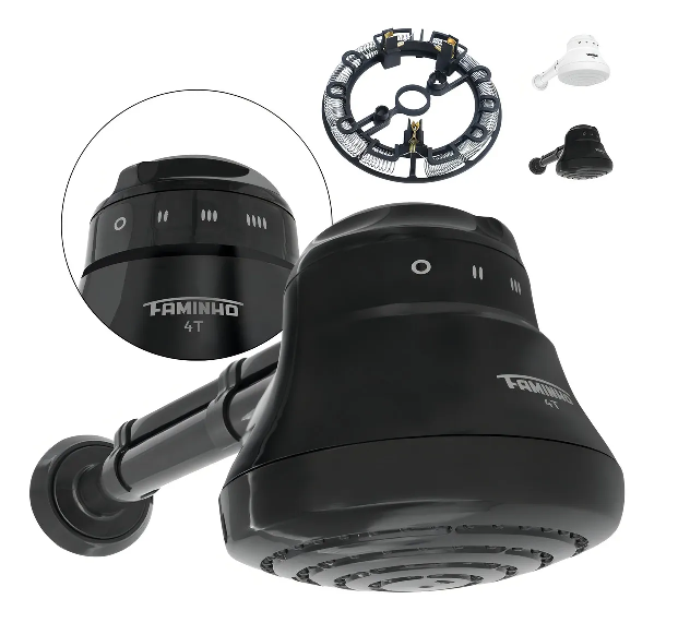 DUCHA FAMINHO 4T BLACK 127V 5400W C/CANO
