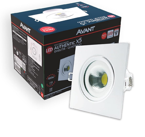 Spot Led Authentic C/5 Emb Quad 6500K 5W