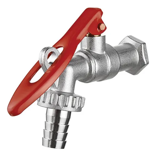Torneira Esfera Com Porta Cadeado Jardim Lorenzetti 1127 C12 Acabamento Cromado Cor Prateado