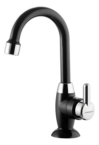 Torneira Lavatório Mesa Bica Alta Lorenzetti 1195 F31 Br/cr Preto
