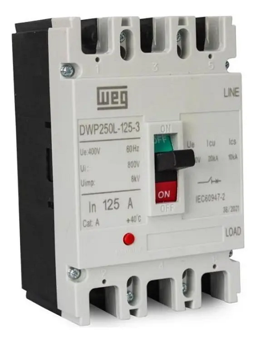 Disjuntor Caixa Mold DWP250 125AMP Weg