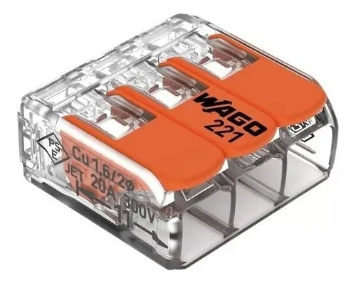 CONECTOR WAGO 6MM 3P MOD 221 613