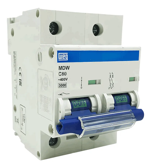 Disjuntor Din Bipolar 80 Amp MDWC