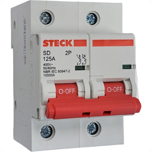 Disjuntor Din Bipolar 125A Cemig Steck