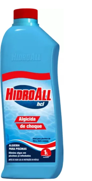 Piscinas  Algicida De Choque P/ Hcl 1 Lt Hidroall