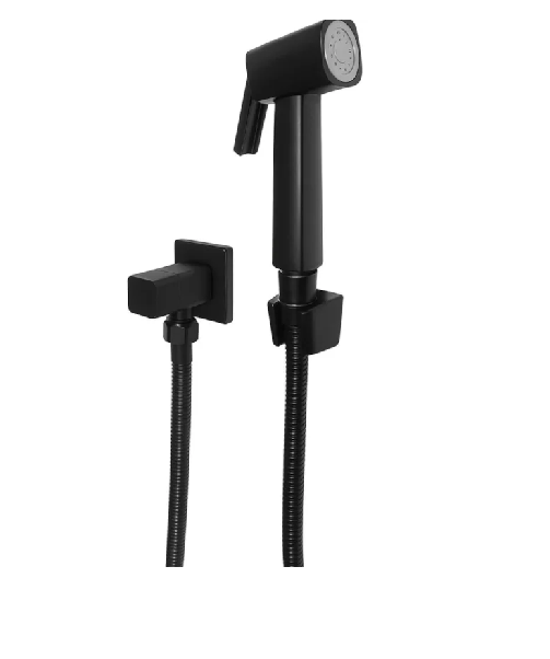 Ducha Higienica Com Suporte Quadrada Preta