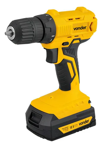 Parafusadeira Furadeira com Bateria 18V e com Carregador IPFV 1852 Vonder Cor Amarelo