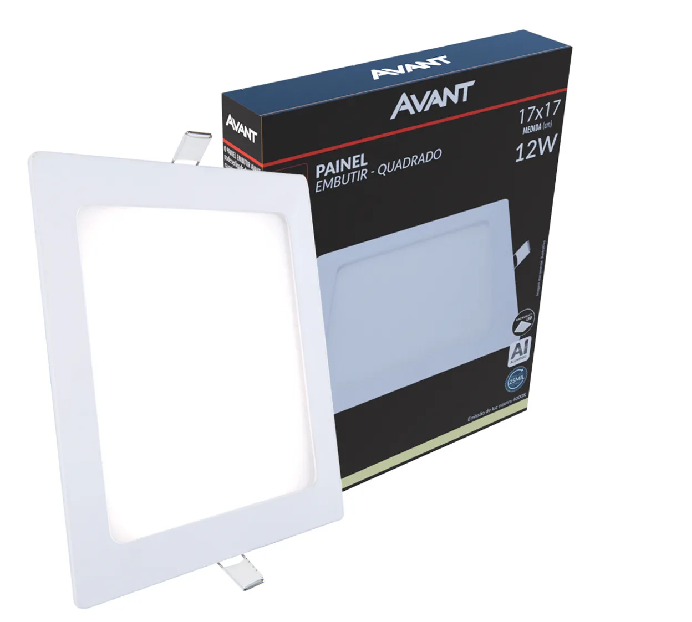 Painel Led Emb 12W Quadrado rado 17X17 4000K Avant