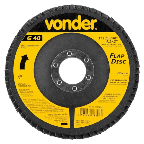 Disco Flap Polir 4.1/2" Feltro Leve Vonder