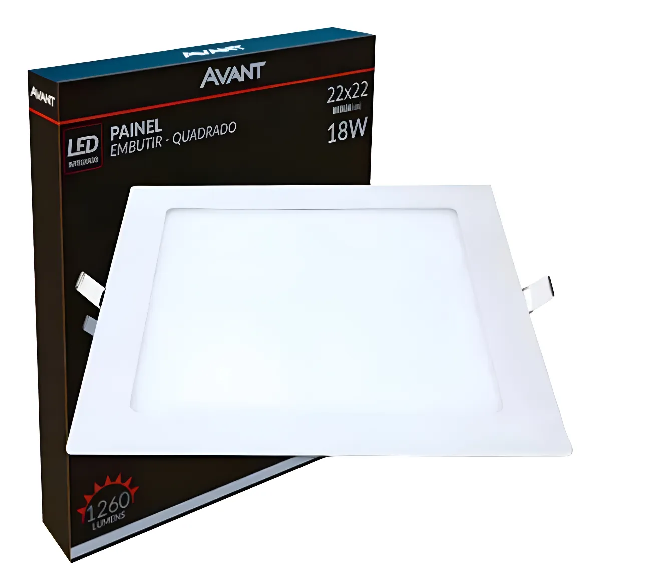 Painel Led Emb 18W Quadrado 22X22 6500K Avant
