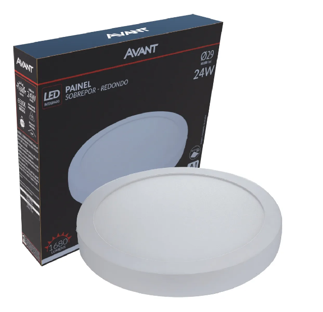 Painel Led Sob 24W Redondo 28X28 6500K Avant