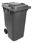 Lixeira Carrinho Coletor De Lixo 240 Litros Contentor Cor Cinza