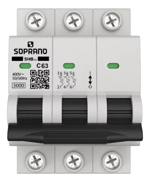 Disjuntor Din Tripolar 63 Amp Soprano