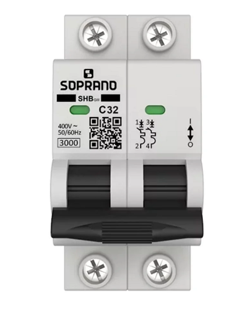 Disjuntor Din Bipolar 32A Soprano