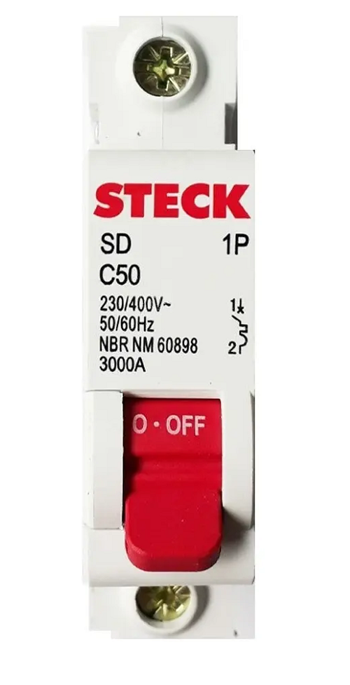 Disjuntor  Din Unipolar 50 Amp Steck PA