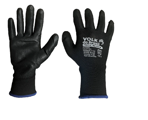 Luva Helanca Pu Preta 10 XG  Volk